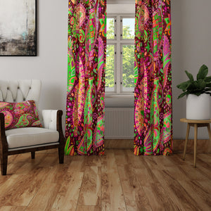 Boho Soul Paisley Window Curtains, Block Out and Sheers