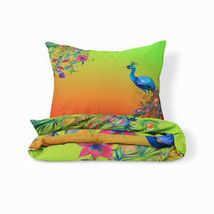 Gradient Peacock Comforter, Or Duvet Cover ,Pillow Shams
