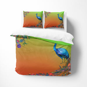 Gradient Peacock Comforter, Or Duvet Cover ,Pillow Shams