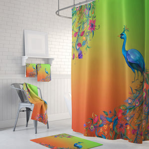 Peacock Bathroom Decor Shower Curtain