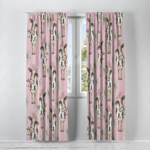 Farmhouse Window Treatments, Pink Country Cows, Lined Curtains, Window Valance