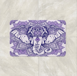 The Boho Chic Purple Mandala Elephant Bath mat