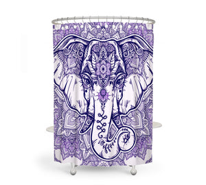 Purple Elephant Shower Curtain