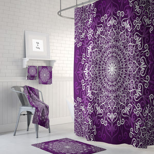 Purple mandala shower curtain 