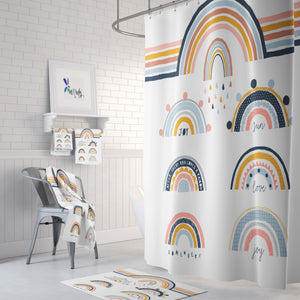 Modern Rainbow Shower Curtain Bath Towel Bath Mat Build a Set