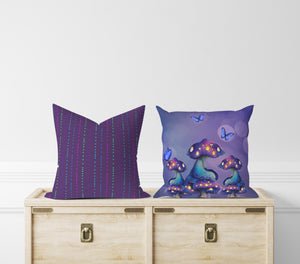 Reversible Comforter Set Purple Mushroom