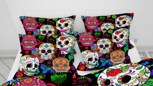 Rocking Color Sugar Skull Comforter or Duvet Cover Bedroom Set Shams