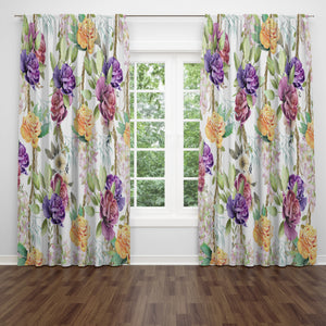 Romantic Floral Window Treatments, Custom Window Curtains, Window Valance
