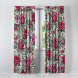 Roses Roses Floral Window Curtains