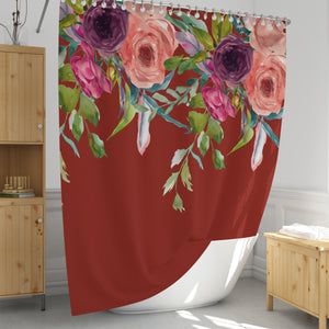 Gypsy Floral Shower Curtain, Optional Bath Mat, Towels
