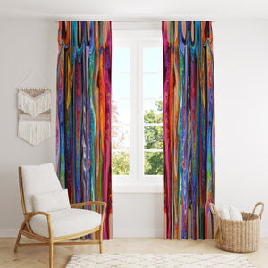 Sale Hippie Swirl Unlined Window Curtain Set of Four 80" x 82"