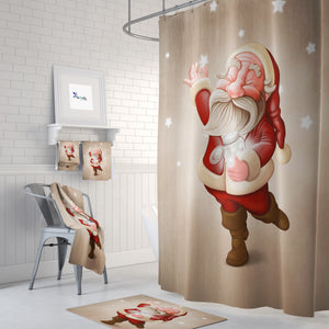 Santa Shower Curtain Christmas Bathroom Decor
