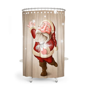 Santa Shower Curtain Christmas Bathroom Decor