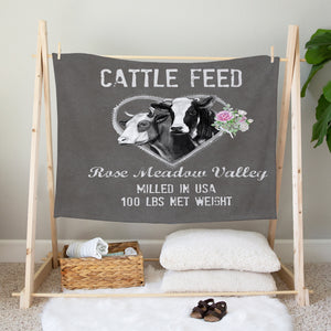 Farmhouse Sherpa Fleece Blanket Cattle Feed 