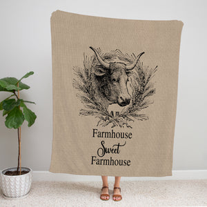 Sweet Farmhouse Sherpa Fleece Blanket