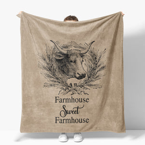 Sweet Farmhouse Sherpa Fleece Blanket