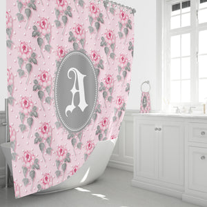 Shabby Roses Shower Curtain,  Personalized Bathroom Decor