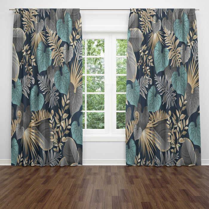 Silver Palms Window Curtains