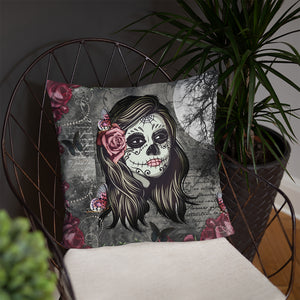 La Rosa Sugar Skull Pillow