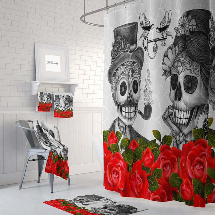 Skull Couple Shower Curtain