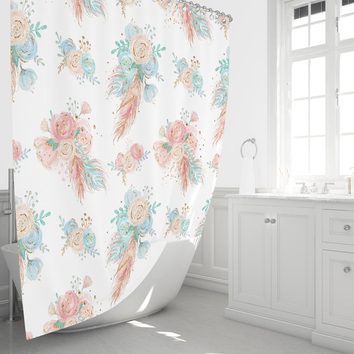 Soft Floral Shower Curtain