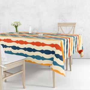 Mid Century Modern Vibrant Pillar Tablecloth