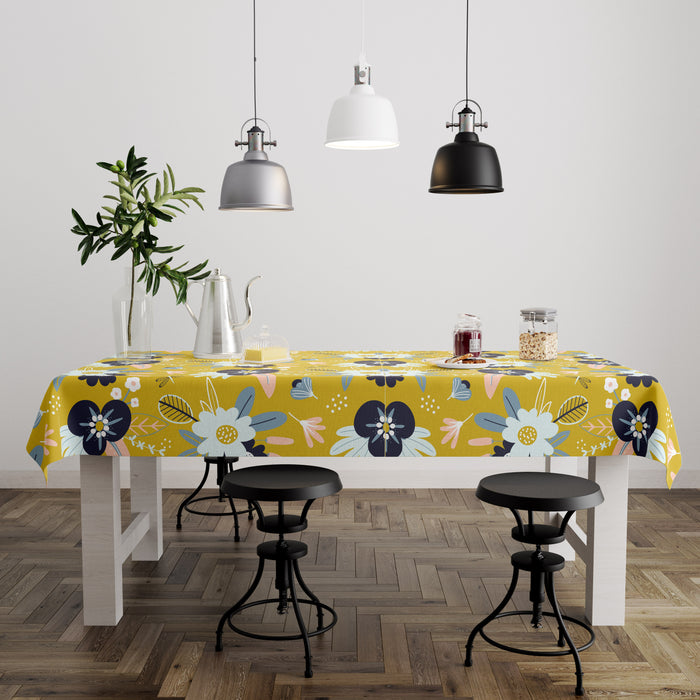 Mustard Wildflower Tablecloth