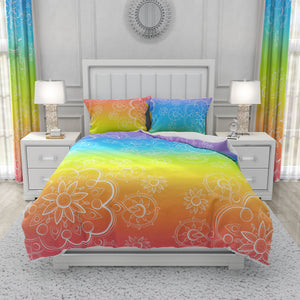 Faux Tie Dye Rainbow Bedding
