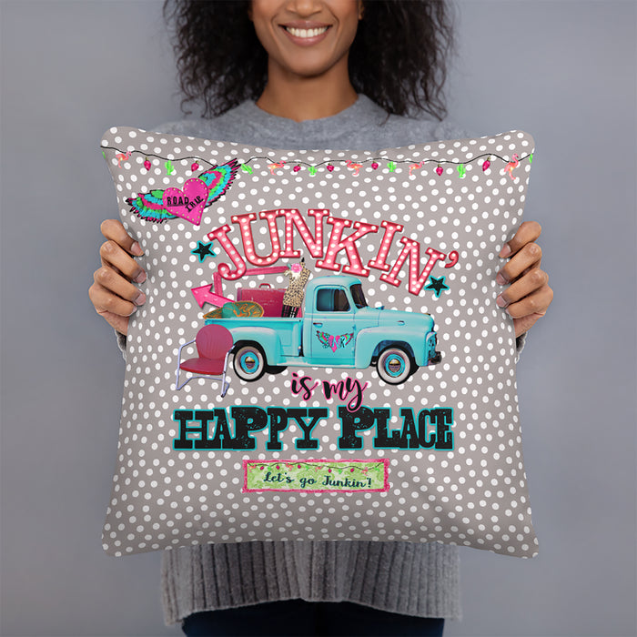 Retro Truck Throw Pillow, Fleamarket Road Trip, Kitsch Pillows