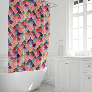 Tuscan Mermaid Scales Shower Curtain Bathroom Decor