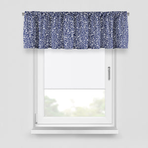 Navy Blue White Vines Window Treatments, Custom Window Curtains, Window Valance