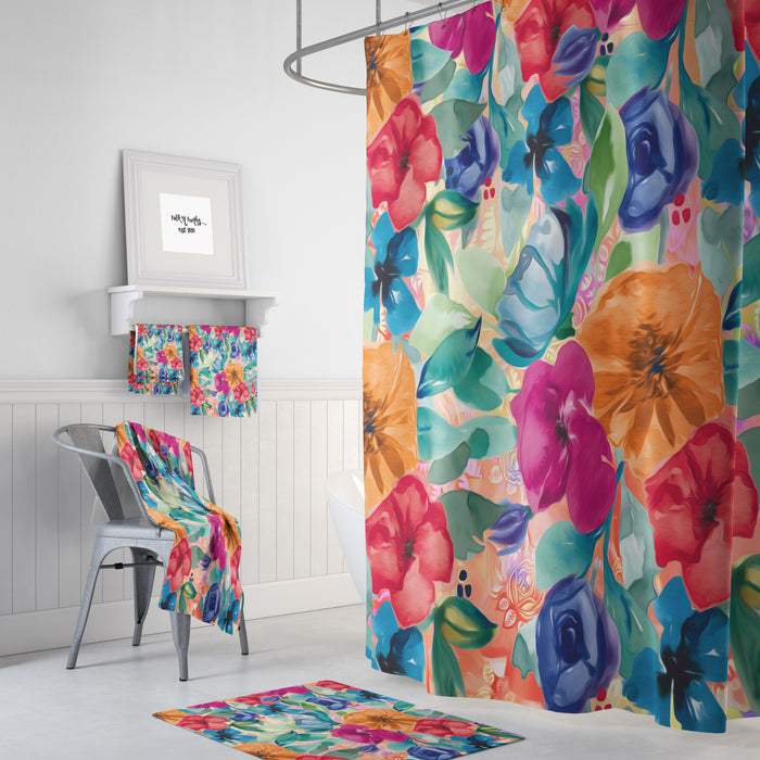 Vintage Inspired Floral Shower Curtain