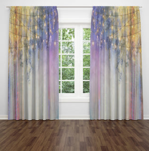 Lavender Nights Boho Chic Sheer and Blackout Window Curtains