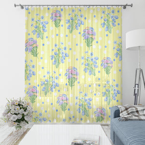 Sunny Yellow Floral Window Curtains
