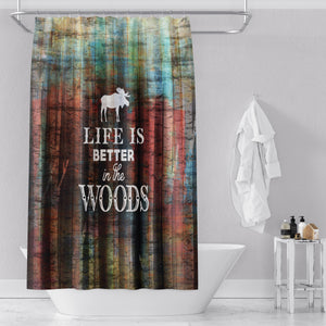 Rustic Country Shower Curtain, Lodge Chic Bathroom Decor