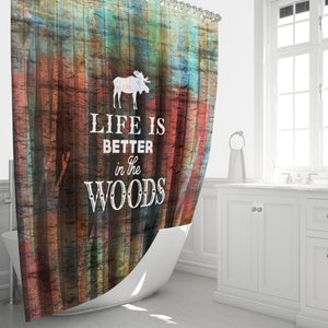 Rustic Country Shower Curtain, Lodge Chic Bathroom Decor